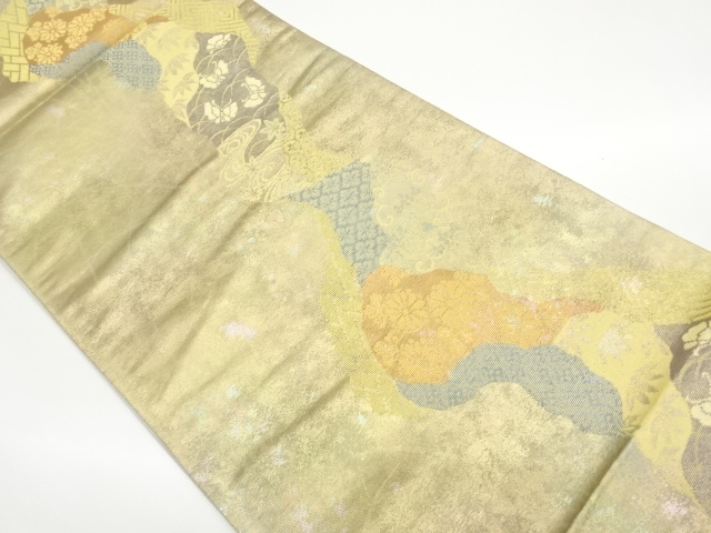 JAPANESE FUKURO OBI / WOVEN BUTTERFLY & MICHINAGADORI
